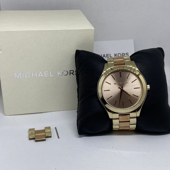 Michael Kors Slim Runway MK3493 Women's Stainless Steel Analog Dial Watch UB133 - Picture 1 of 12